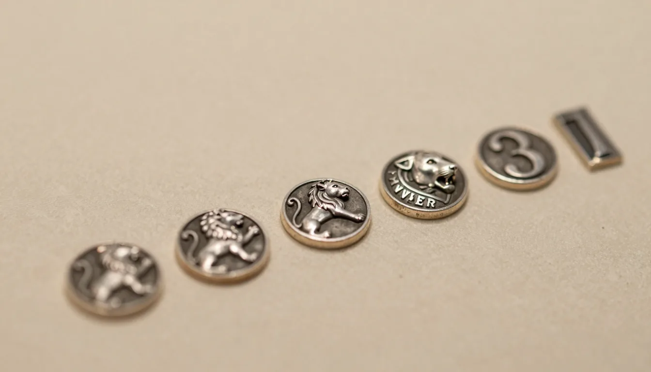 Close-up of struck silver hallmarks on antique sterling