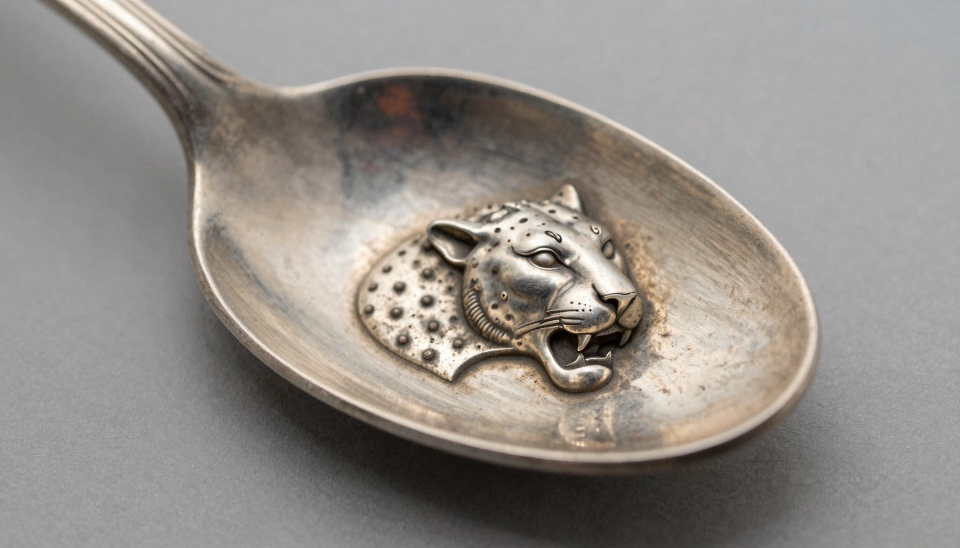 Antique London leopard's head hallmark struck on sterling silver