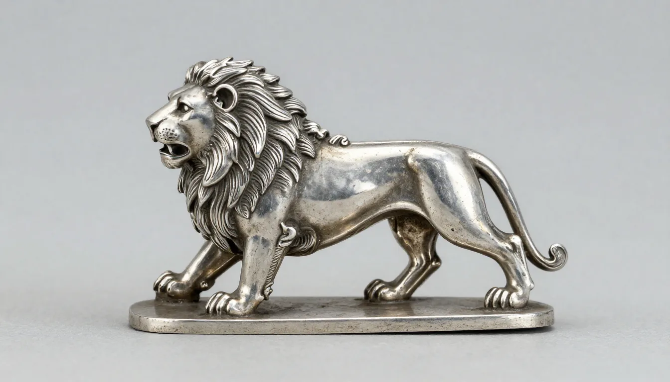 Lion passant hallmark on sterling silver