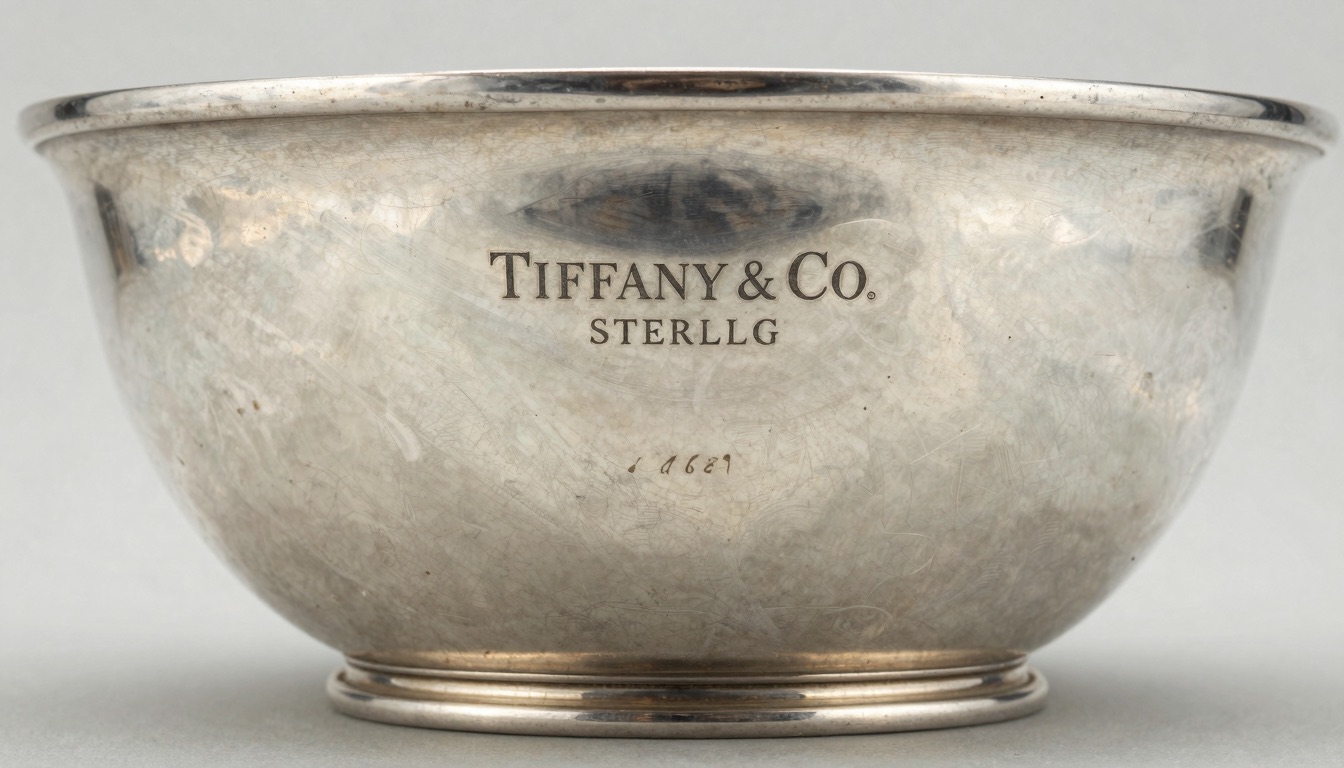 Tiffany & Co. sterling silver hallmark stamped on the base of an antique piece