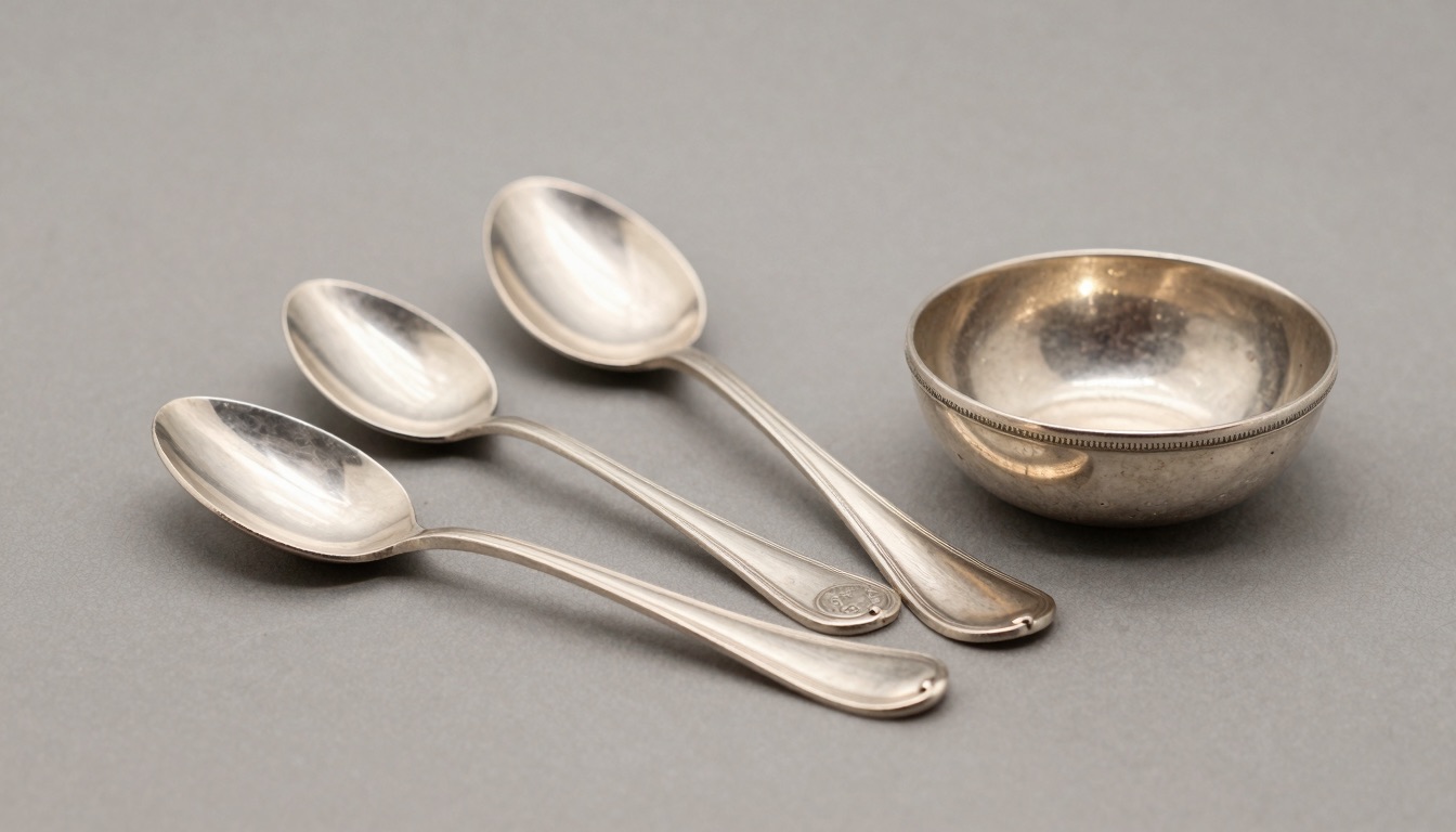 Antique silver hallmarks and maker's marks photographed for app identification