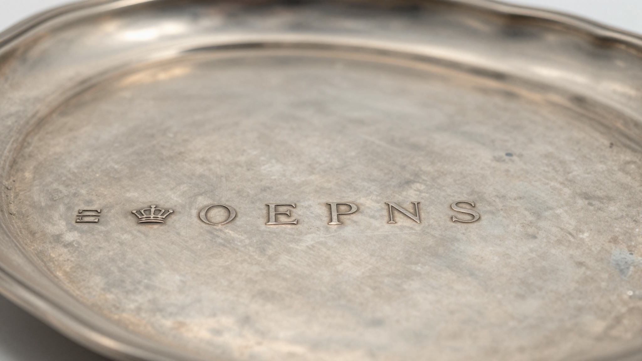 Close-up of silver plate hallmarks and EPNS maker marks compared with sterling silver marks